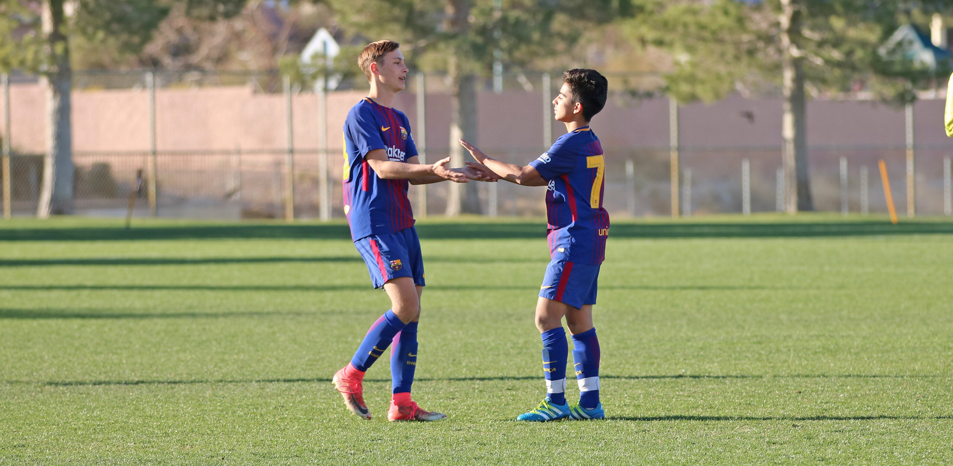 Barca Academy Players - Garrett and Isael celebrating after winning the 2018 Las Vegas Mayors Cup International Tournament Championship