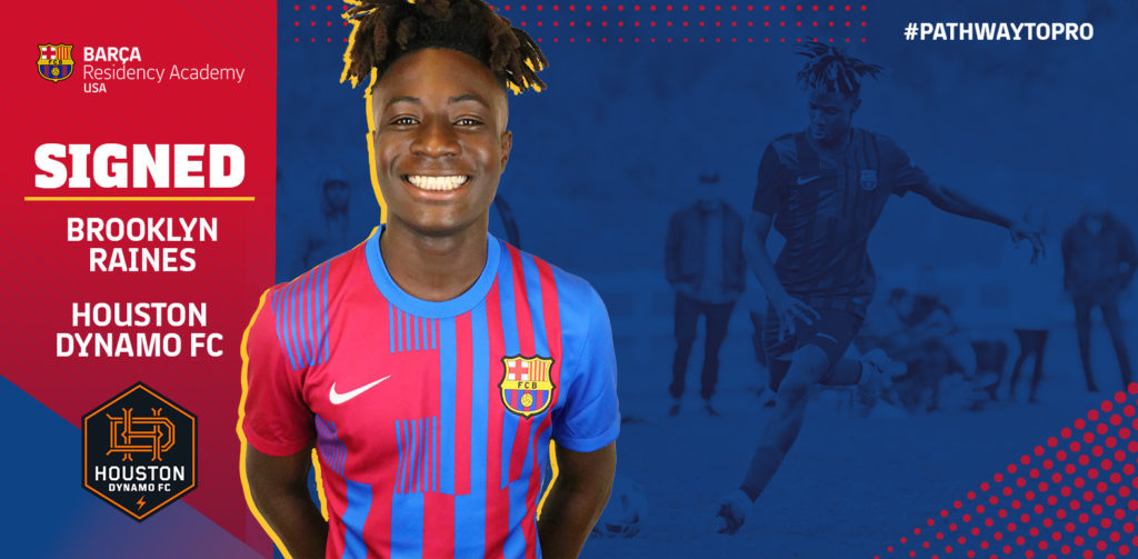 Barca Residency Academy's Brooklyn Raines signs first professional contract with Houston Dynamo