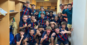 Barca Residency Academy U15 Elite Academy team celebrating 2023 National championships berth